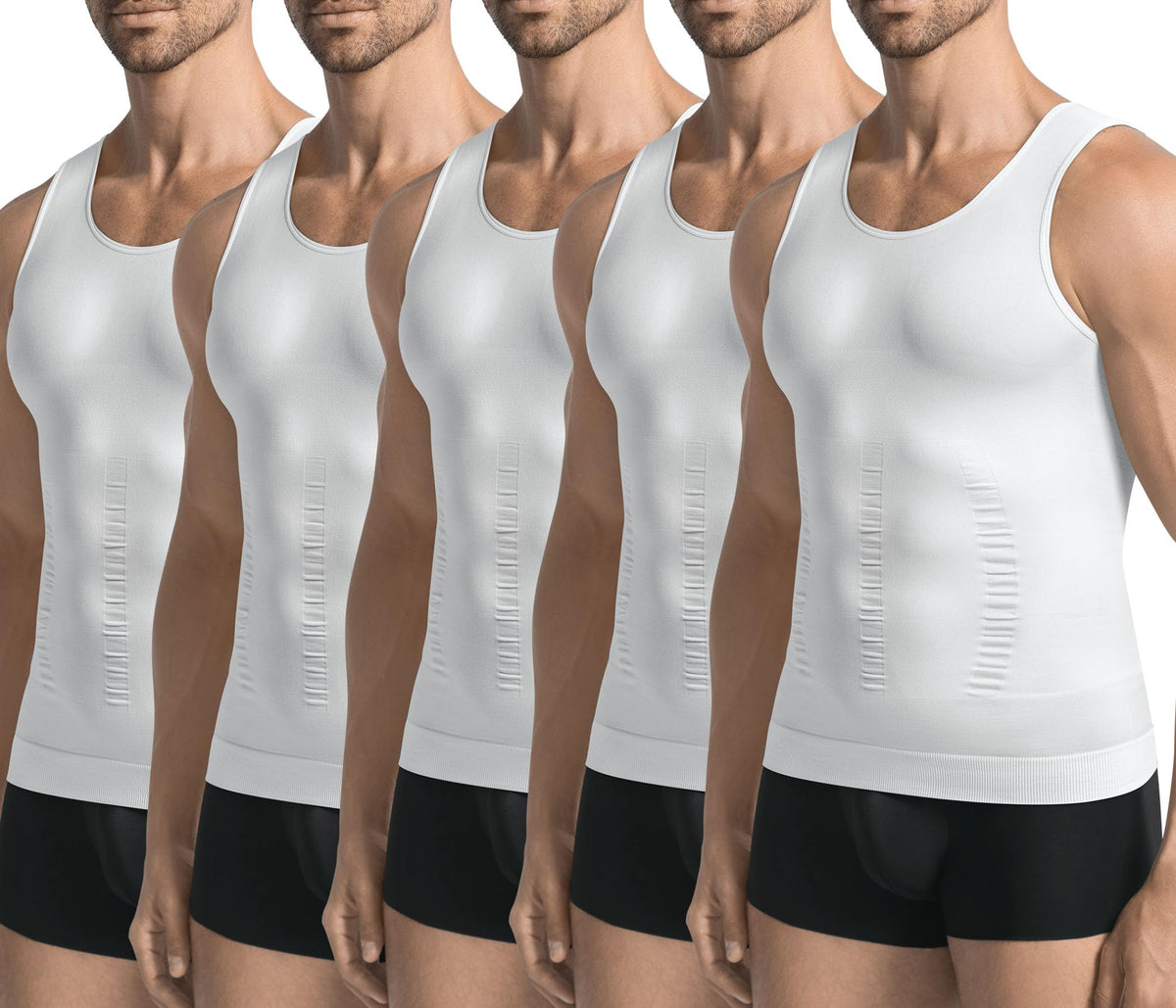 3 Pack Compression Shirt Men Body Shaper Vest Workout Tank Top