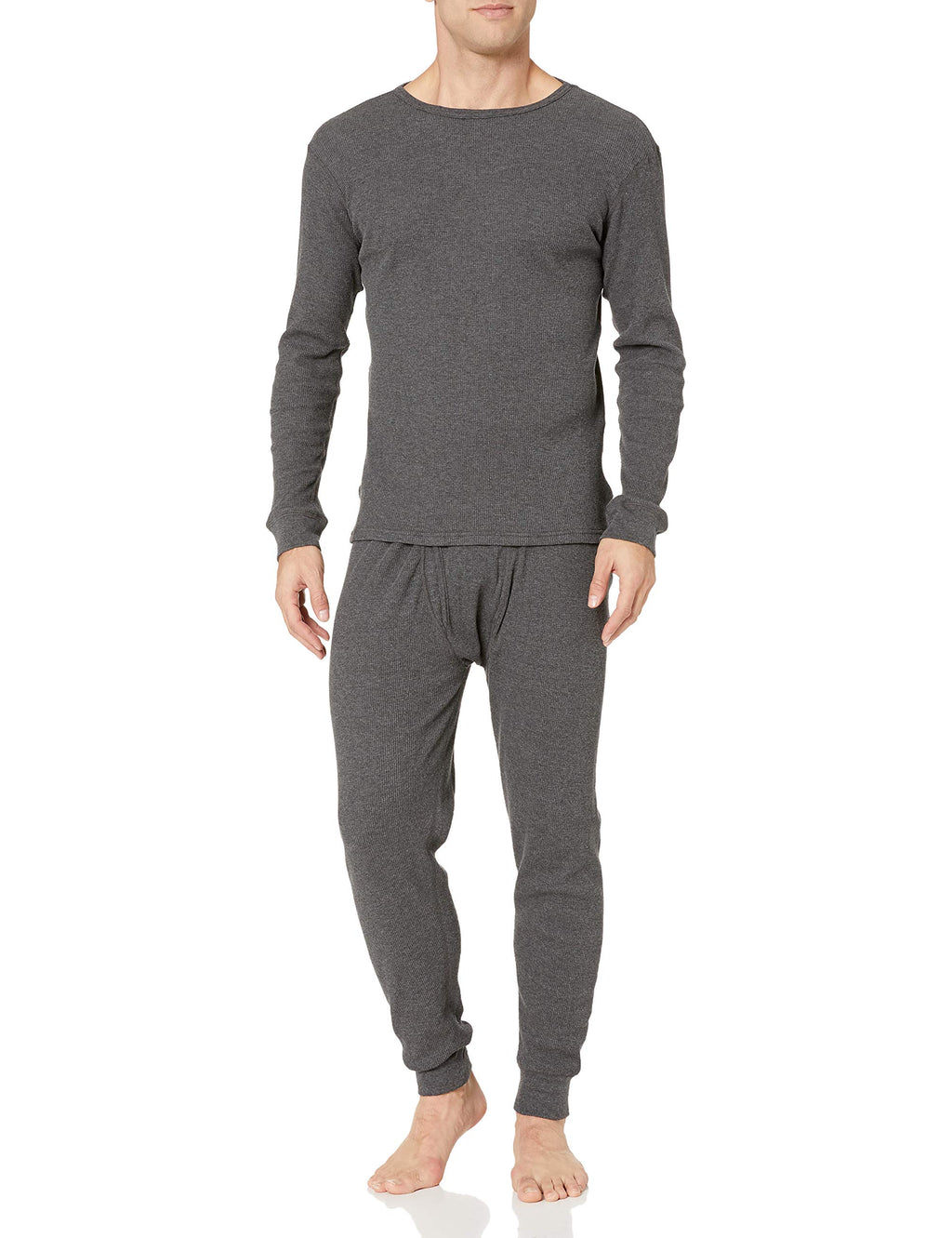 Amazon Essentials Men's Slim Fit Thermal Long Johns Underwear Set, Breathable Waffle Knit for Cold Weather Wear, Multipacks