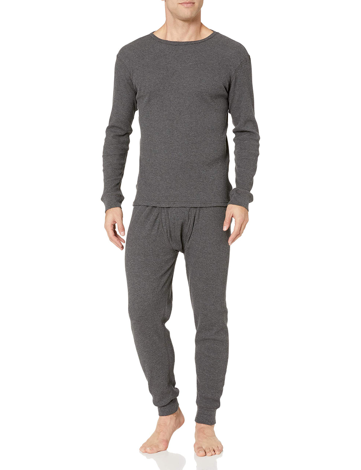 Amazon Essentials Men's Slim Fit Thermal Long Johns Underwear Set, Breathable Waffle Knit for Cold Weather Wear, Multipacks