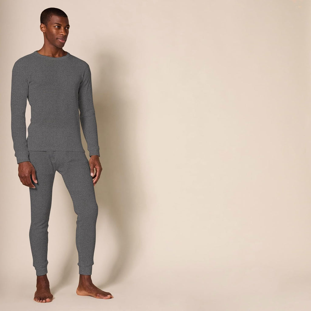 Amazon Essentials Men's Slim Fit Thermal Long Johns Underwear Set, Breathable Waffle Knit for Cold Weather Wear, Multipacks