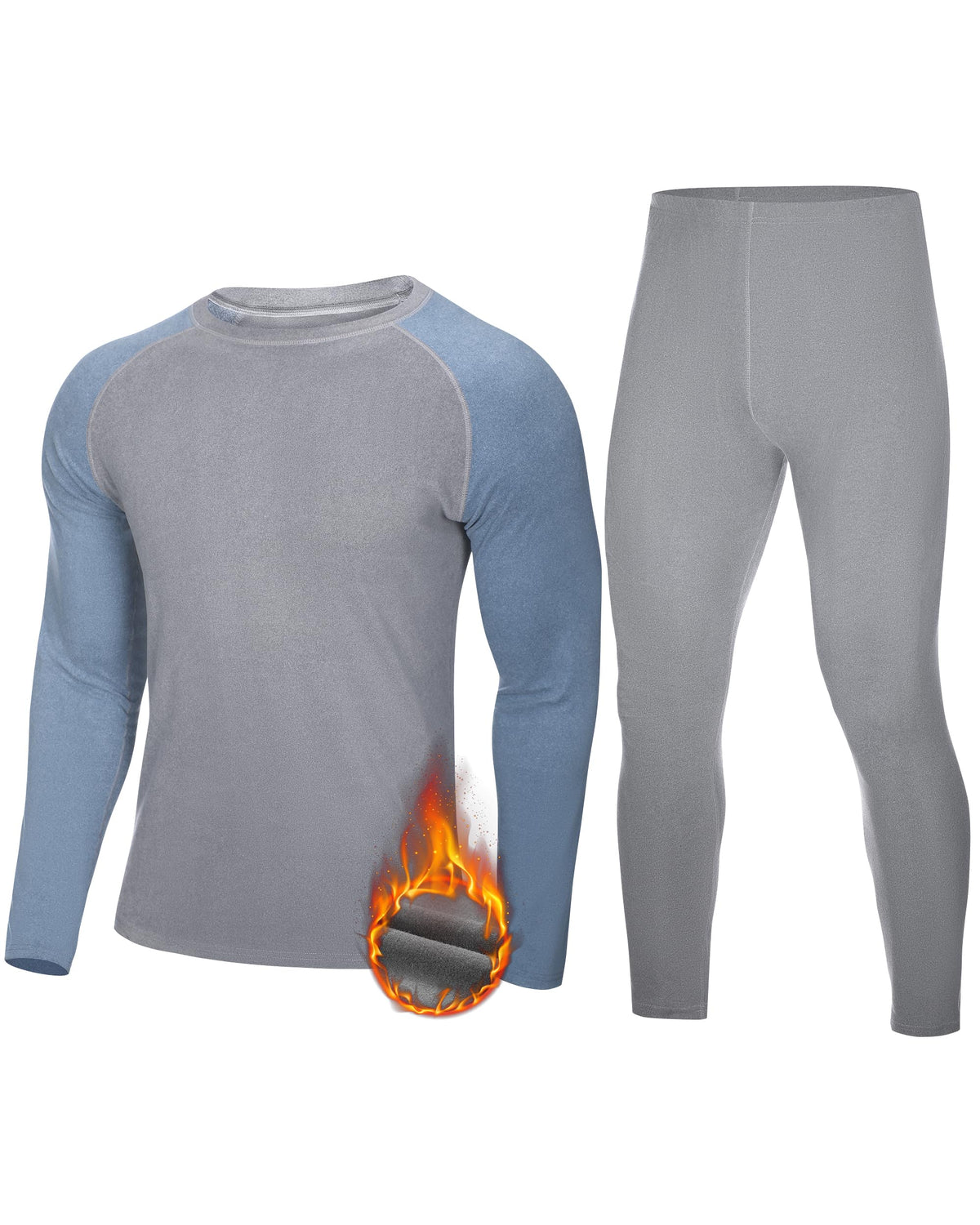 Thermal Underwear for Men, Fleece Lined Long Johns Base Layer Set