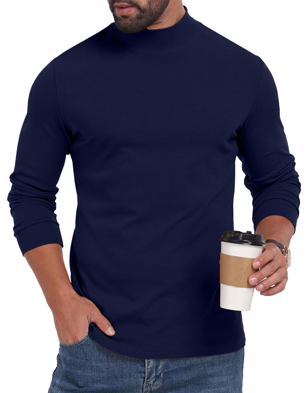 Sailwind Mens Mock Turtleneck Shirt Cotton Thermal Undershirt Pullover