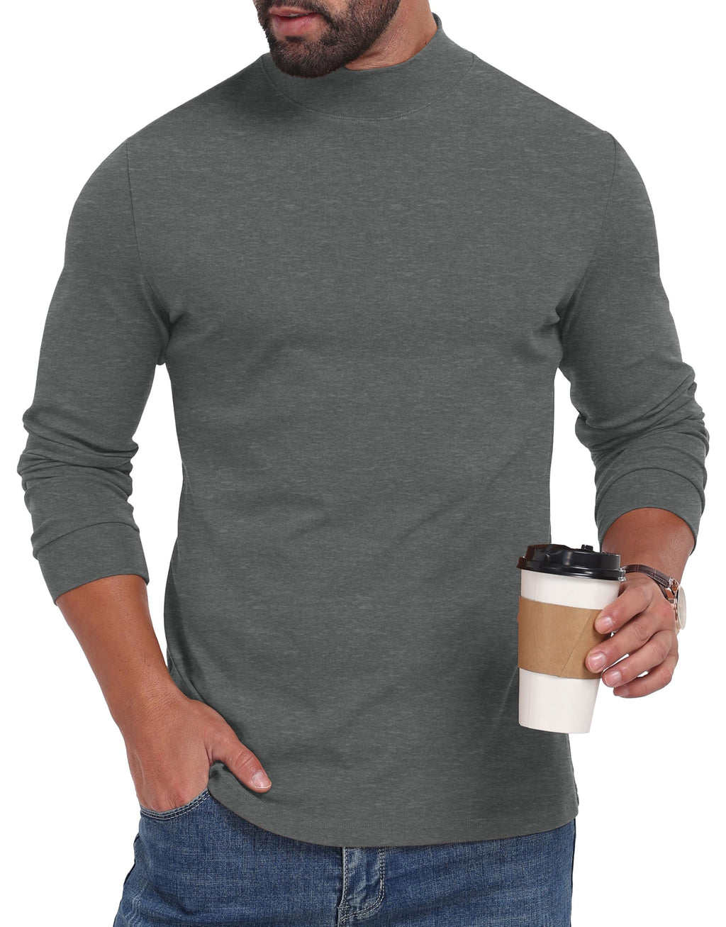 Sailwind Mens Mock Turtleneck Shirt Cotton Thermal Undershirt Pullover