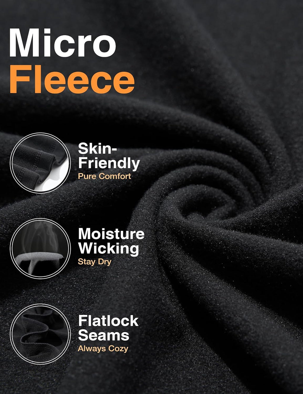 Thermal Underwear for Men Long Johns Fleece Lined Soft and Warm Set Base Layer for Cold Weather