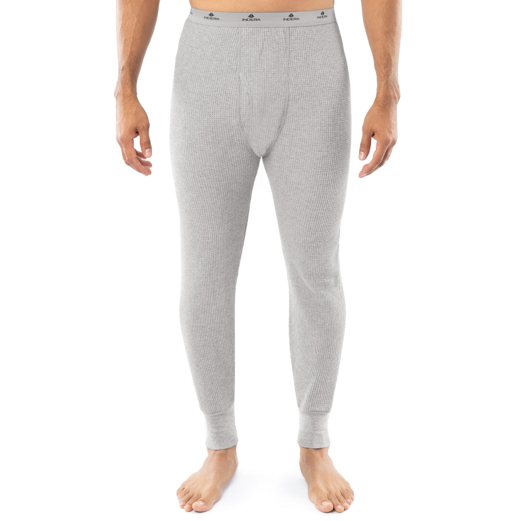 Indera Men's Heavyweight Cotton Waffle Long Johns Thermal Underwear Bottom