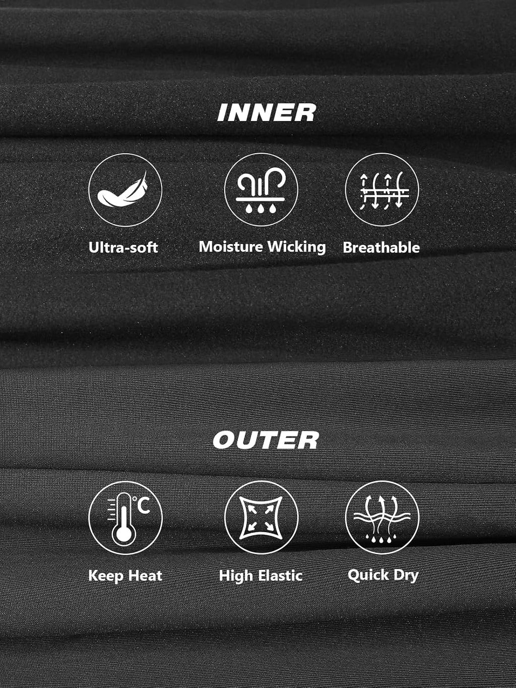 Thermal Underwear for Men Long Johns Set Fleece Lined Base Layer Winter