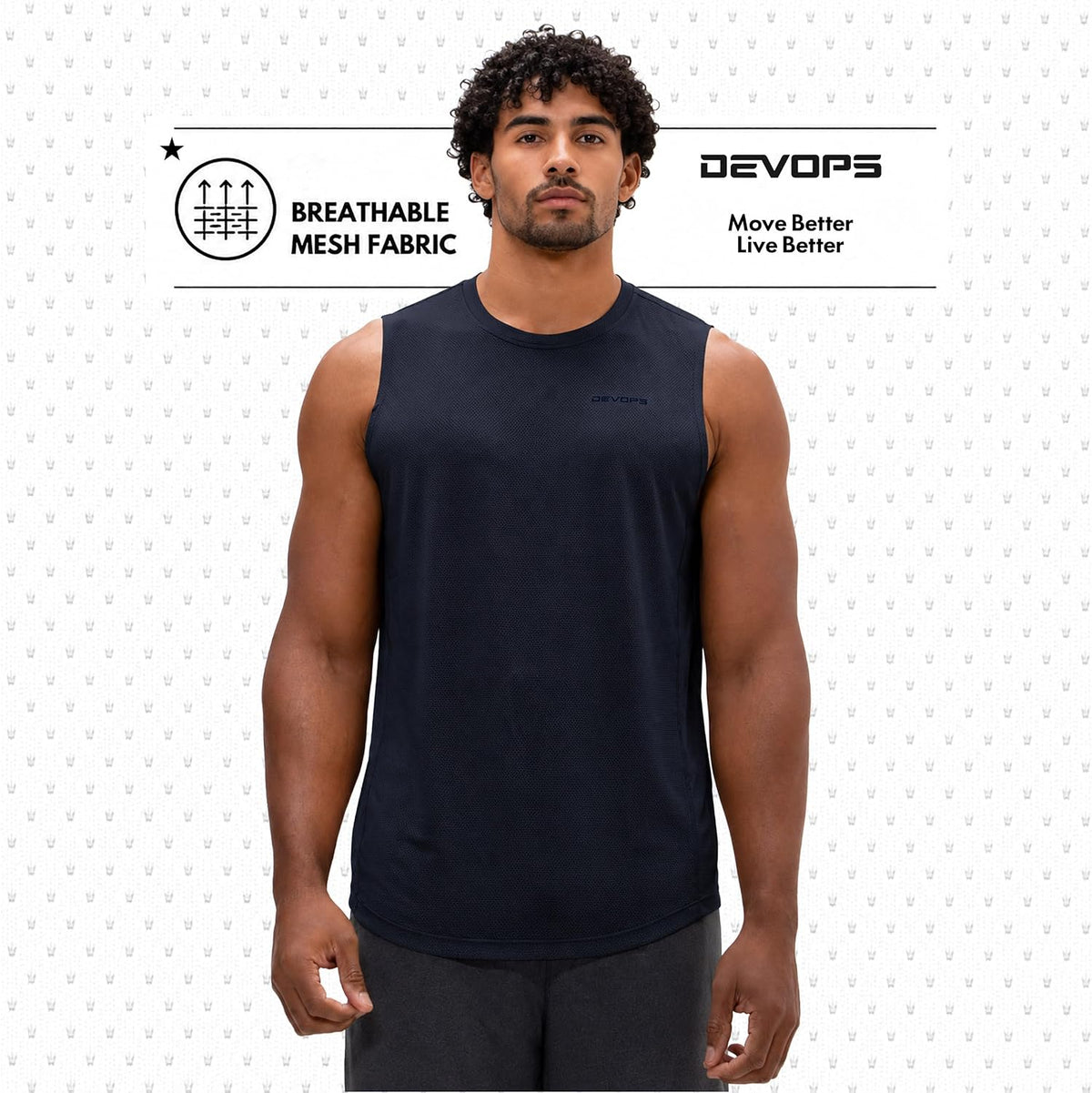 DEVOPS 3 Pack Men's Tank Tops Sleeveless Muscle Shirts Dry Fit Mesh Workout