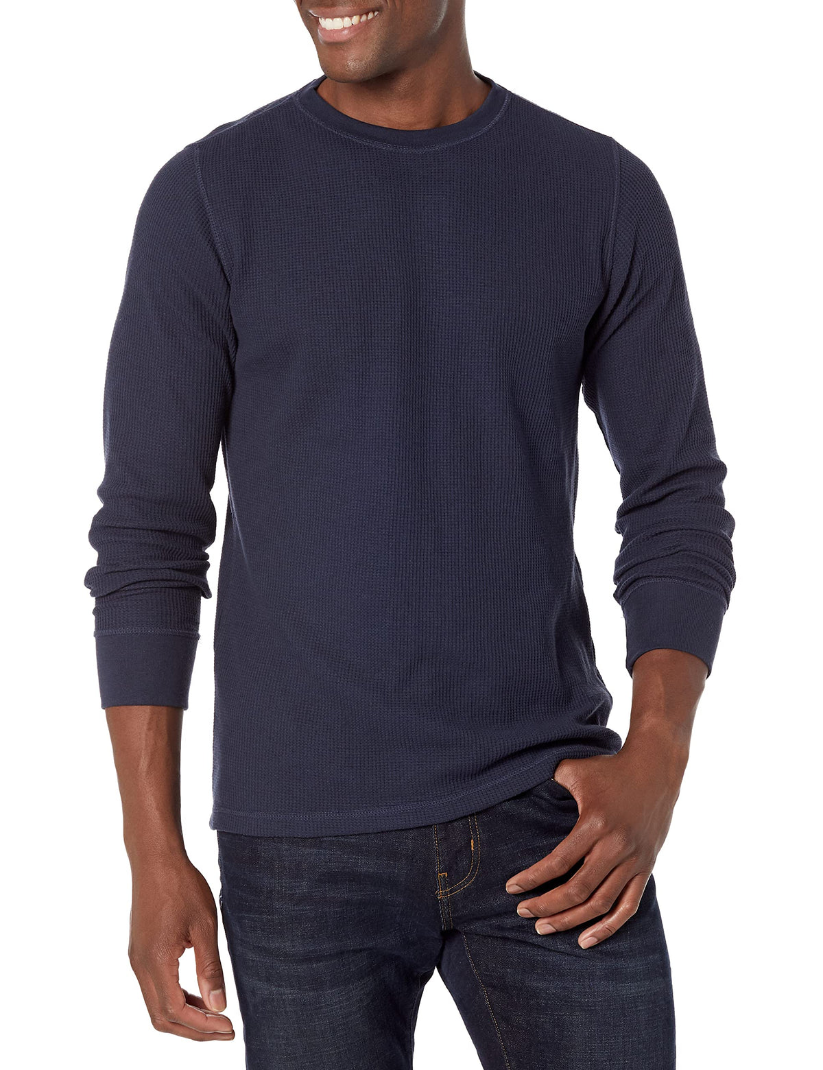 Amazon Essentials Men's Long Sleeve Slim-Fit Waffle Thermal Shirt with Ribbed Trim