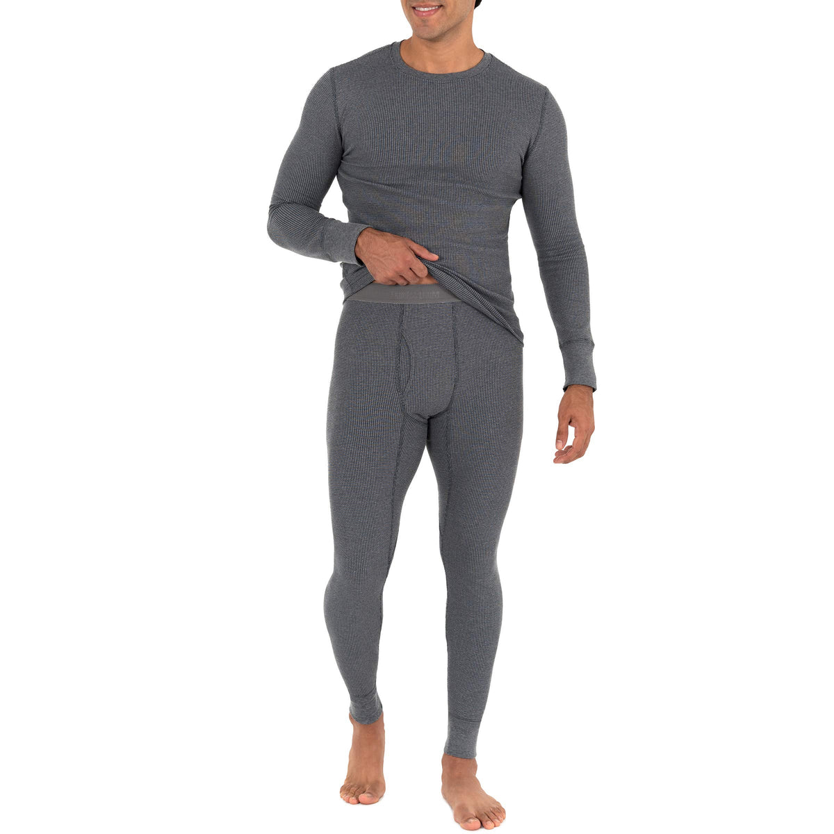 Fruit of the Loom Men's Recycled Waffle Thermal Underwear Set (Top and Bottom)