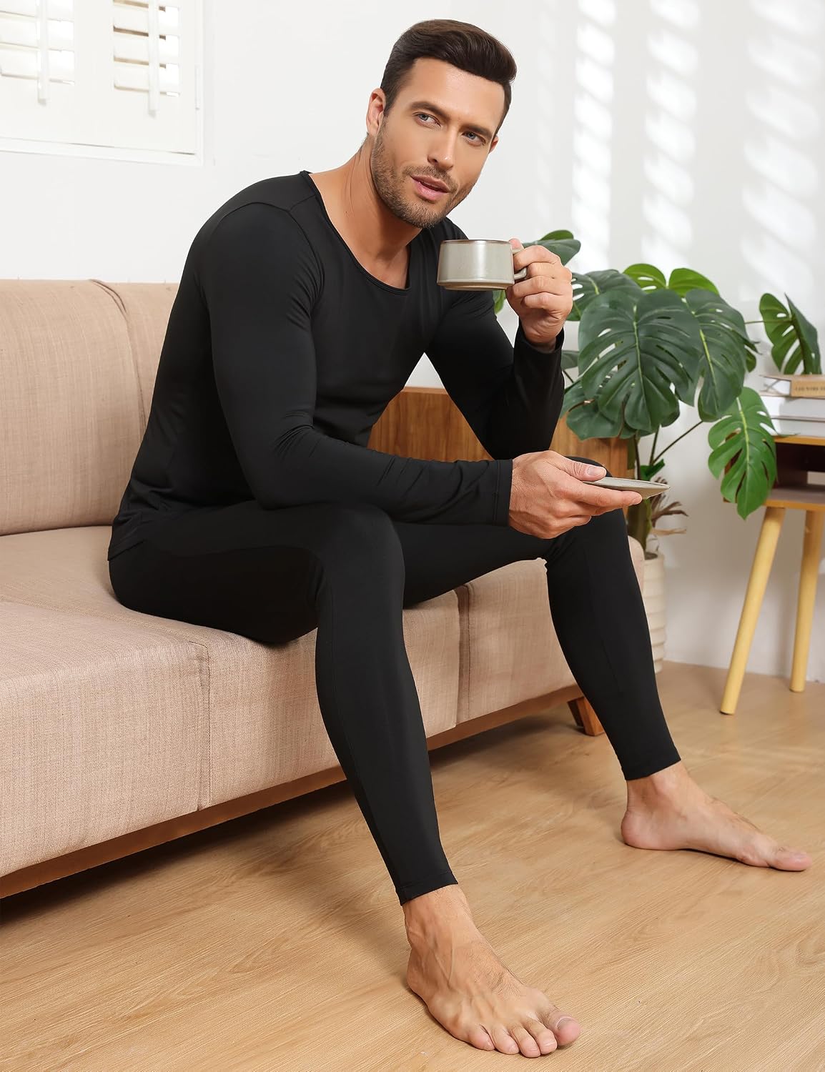 Winvote 3 Pack Thermal Underwear for Men Long Johns Fleece Lined Soft and Warm Set Base Layer for Cold Weather