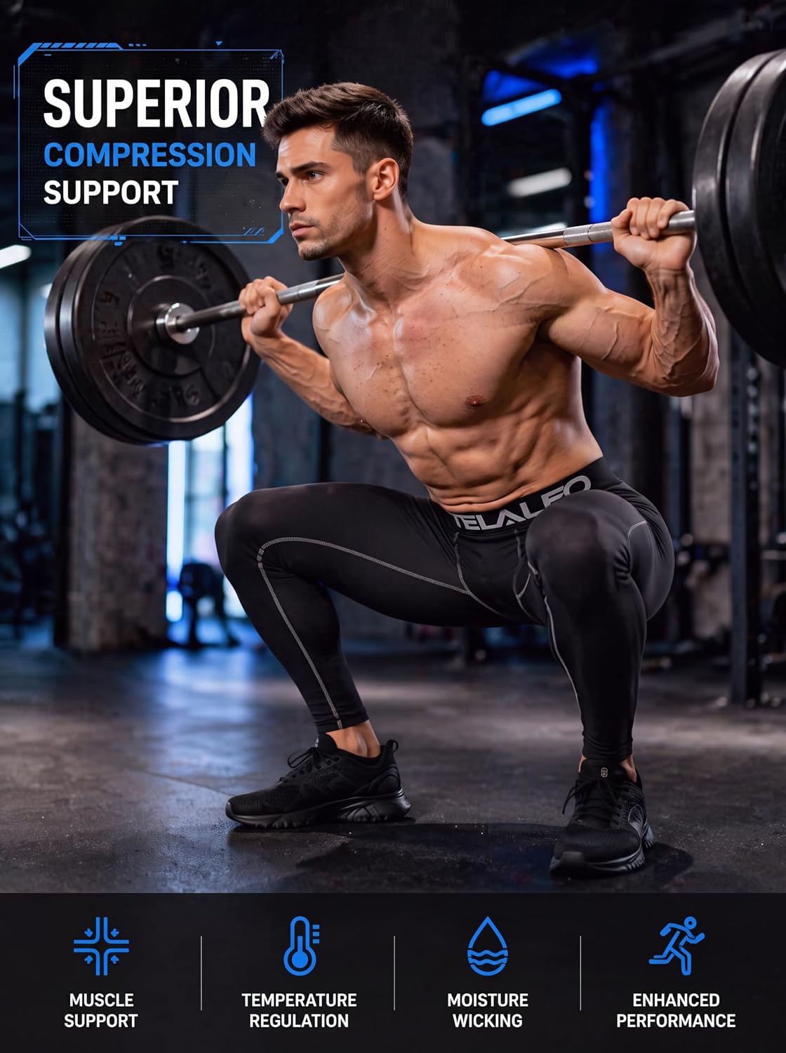 5 Pack Men's Compression Pants Performance Leggings Tights Baselayer