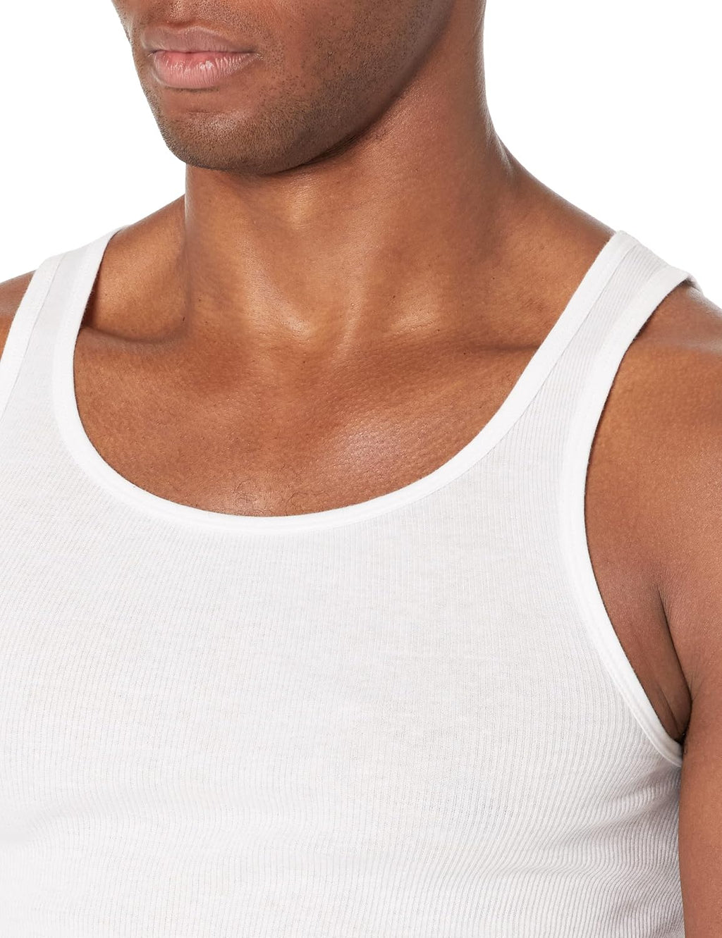 Amazon Essentials Men's Lightweight Breathable Cotton Slim Fit Tank Undershirts, Pack of 6