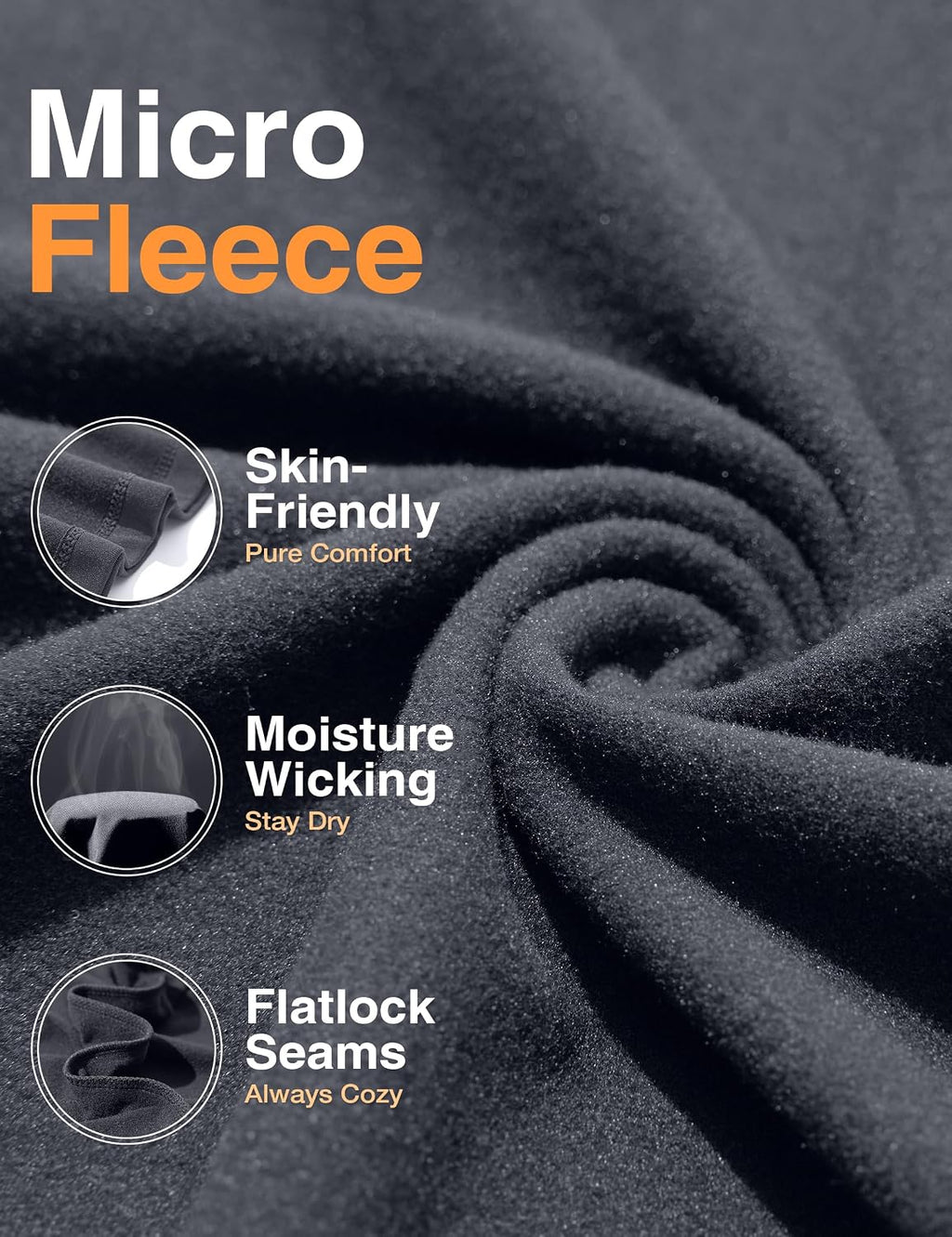 Winvote 3 Pack Thermal Underwear for Men Long Johns Fleece Lined Soft and Warm Set Base Layer for Cold Weather