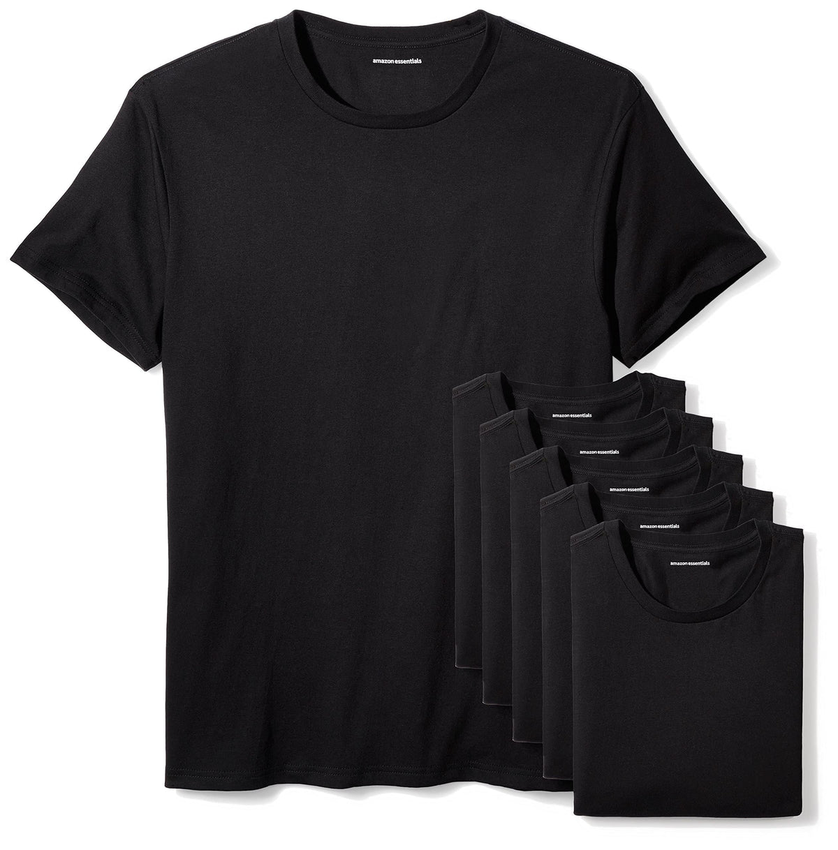 Amazon Essentials Men's Slim Fit Crewneck Undershirts, Pack of 6