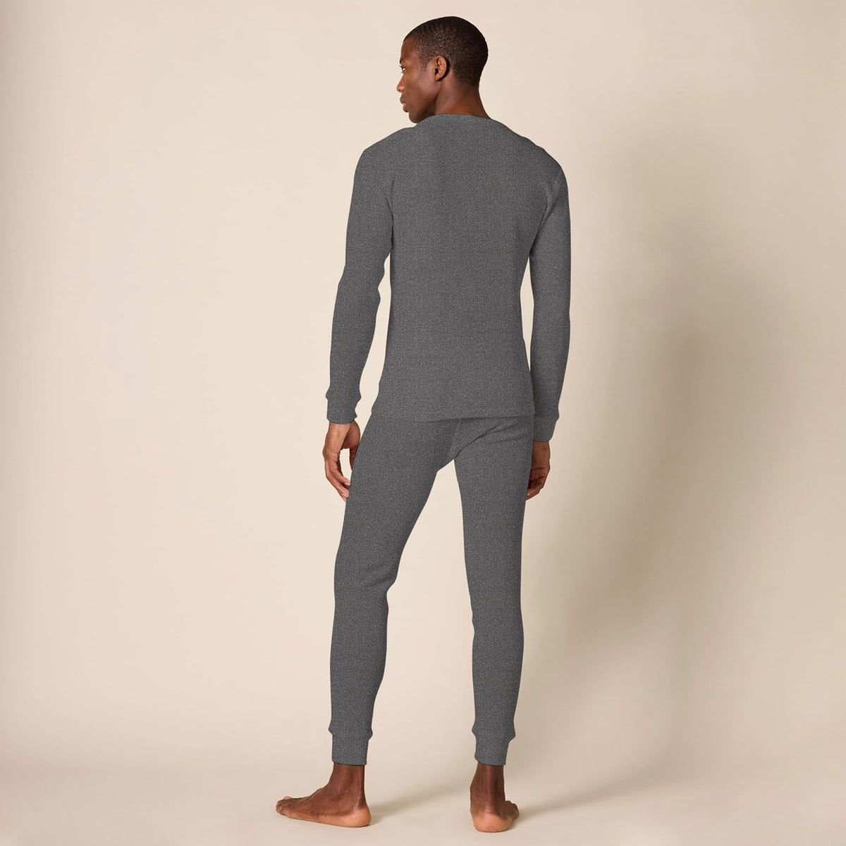 Amazon Essentials Men's Slim Fit Thermal Long Johns Underwear Set, Breathable Waffle Knit for Cold Weather Wear, Multipacks