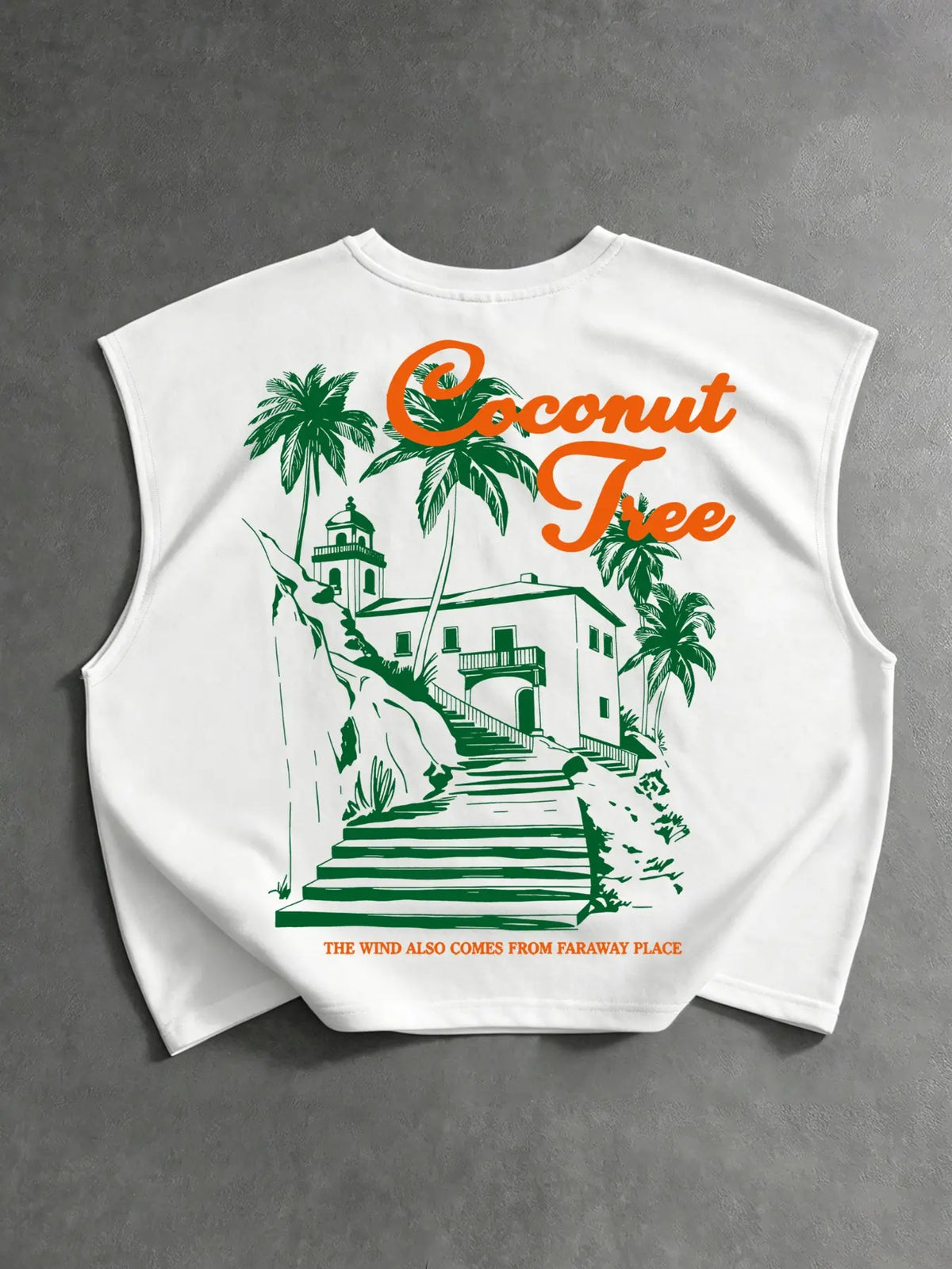 Men's Fashion Casual Loose Baggy Oversized Tank Top, Coconut Tree Print Graphic Sleeveless Vest, Comfortable and Stylish, Ideal for Layering, Tropical Summer Wear, Soft Fabric, Menswear