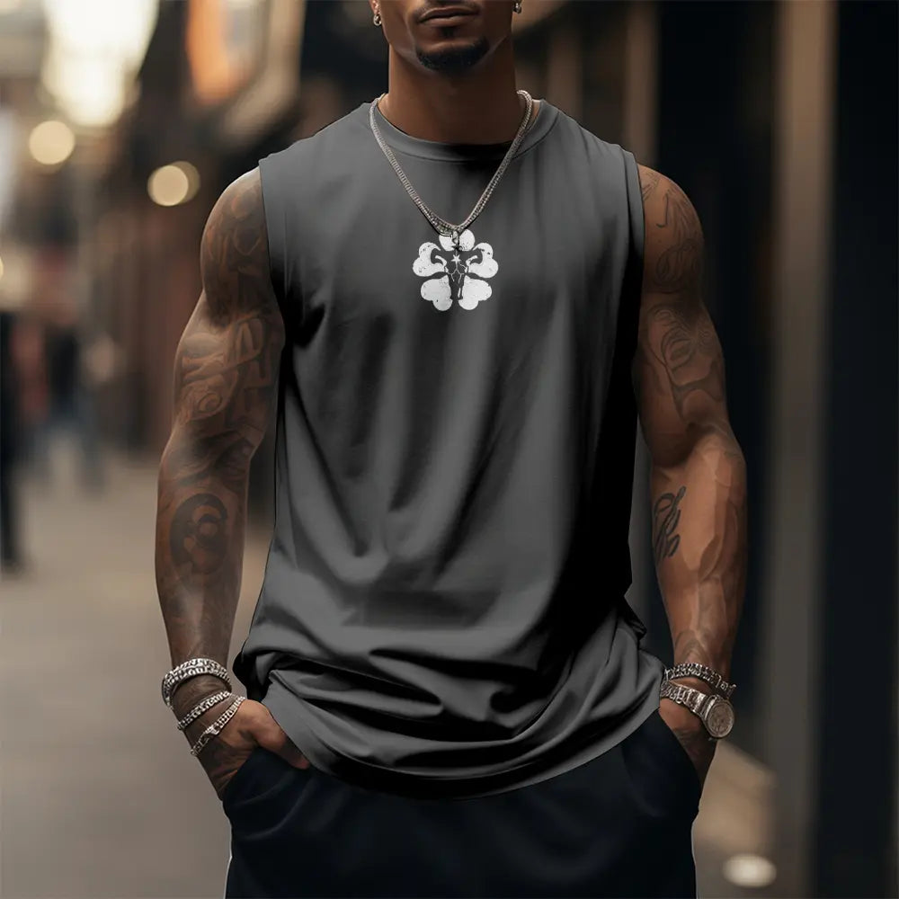 skull sympoli 90s Graphic Sleeveless Tank Tops Men Vest Streetwear Outfits Men Vacation Outfits Sleeveless Shirt