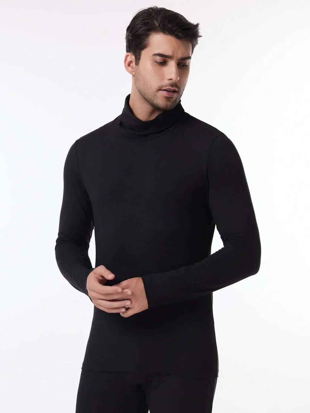Men's Autumn Winter Heated Seamless Underwear, High Stretch Slim Fit, Soft Skin-Friendly, Business Inner Layer Comfortable Not Bulky