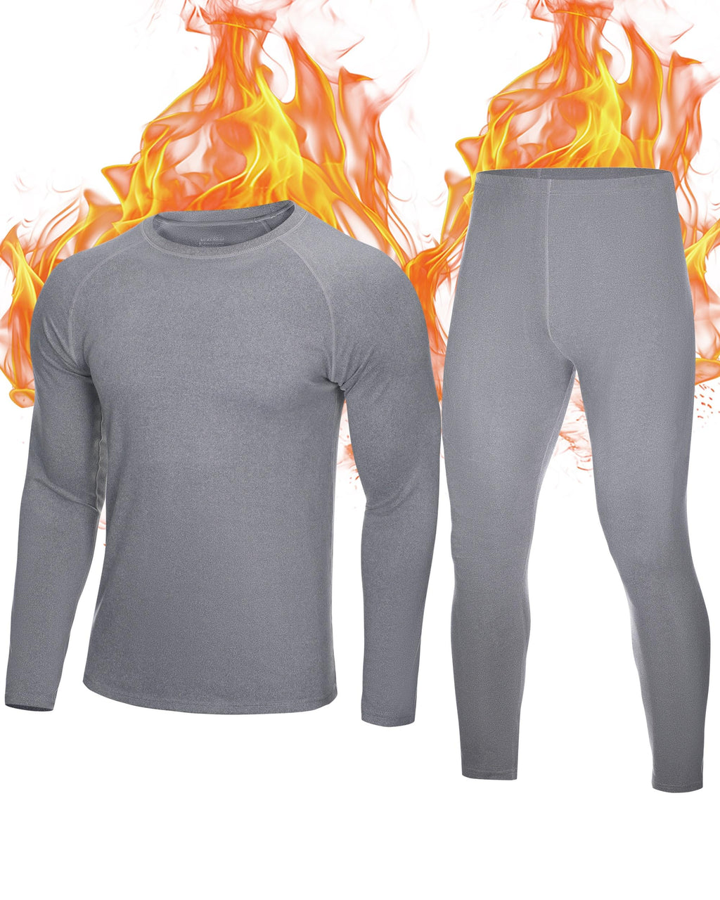 Roadbox Thermal Underwear for Men, Fleece Lined Long Johns Base Layer Set