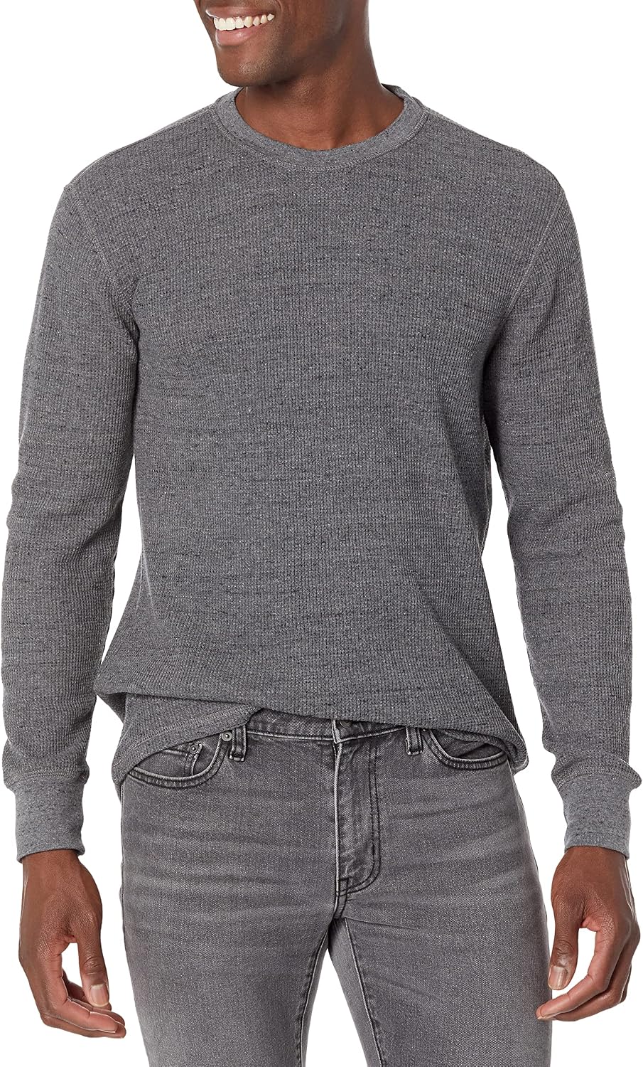 Amazon Essentials Men's Long Sleeve Slim-Fit Waffle Thermal Shirt with Ribbed Trim