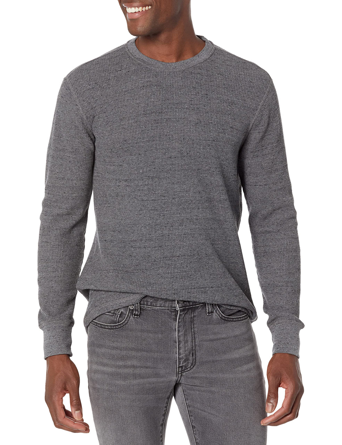 Amazon Essentials Men's Long Sleeve Slim-Fit Waffle Thermal Shirt with Ribbed Trim