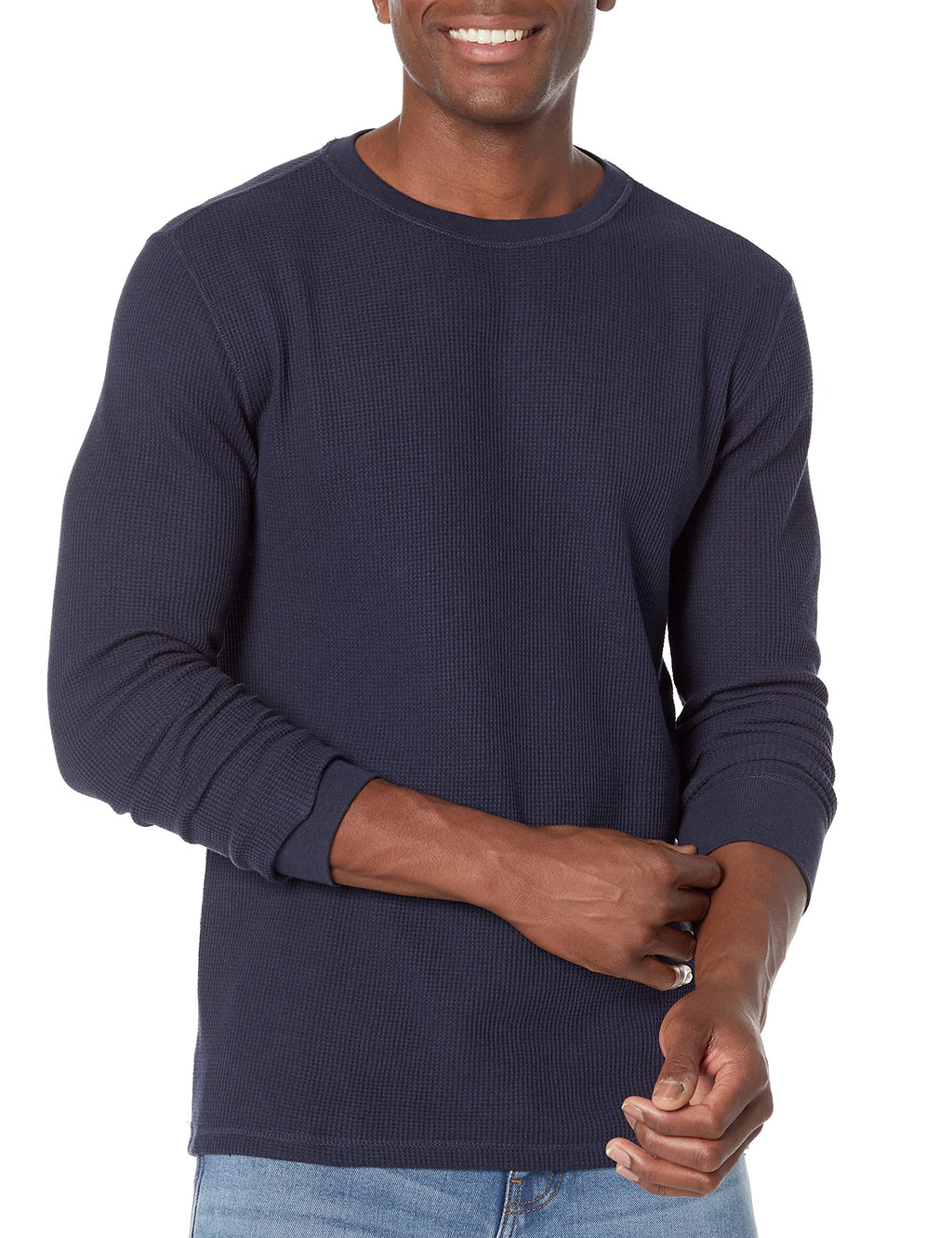 Amazon Essentials Men's Long Sleeve Slim-Fit Waffle Thermal Shirt with Ribbed Trim