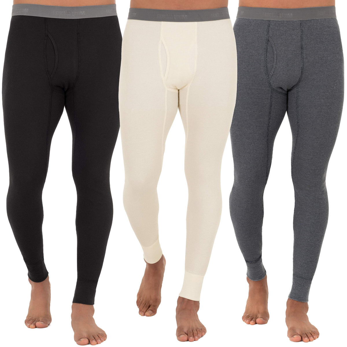 Fruit of The Loom Mens Premium Waffle Thermal Underwear Long Johns Bottom