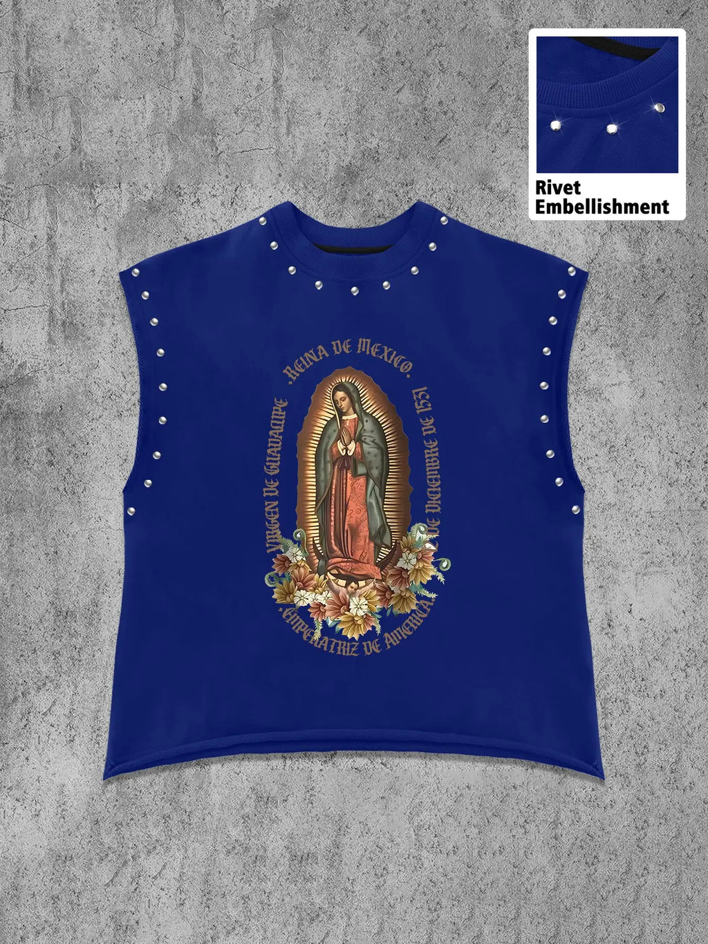 Unisex Sleeveless Vest, Virgin Mary Faith Print, Casual Streetwear, Trendy and Comfortable, All Seasons, Fitted Graphic Design, Sleeveless Loose Tank