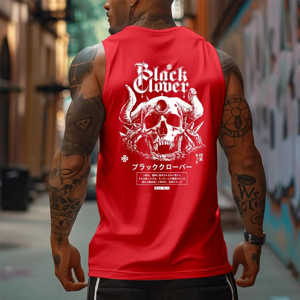 skull sympoli 90s Graphic Sleeveless Tank Tops Men Vest Streetwear Outfits Men Vacation Outfits Sleeveless Shirt