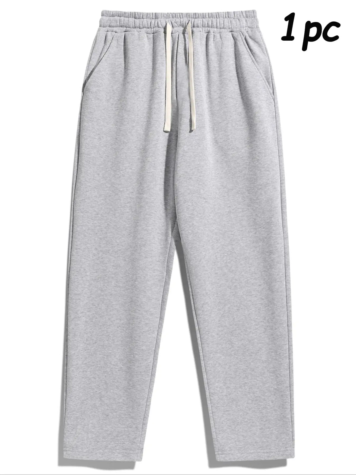 Men's Thermal Lined Pants with Drawstring Waist, Cozy Relaxed Fit Loose Sweatpants Fabric for Fall & Winter, Men's Bottoms, Menswear Clothing