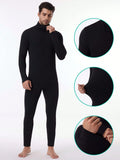 Men's Autumn Winter Heated Seamless Underwear, High Stretch Slim Fit, Soft Skin-Friendly, Business Inner Layer Comfortable Not Bulky