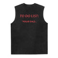 Women's Washed Cotton Vest Top - Unisex, Lightweight Foldable Loose-Fit, Smooth Soft Seamless Fabric, Graphic "Your Dad" Design, Round Neck Sleeveless, All Seasons Casual Wear Gift, Machine Washable