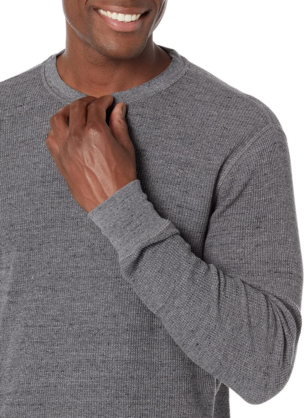Amazon Essentials Men's Long Sleeve Slim-Fit Waffle Thermal Shirt with Ribbed Trim
