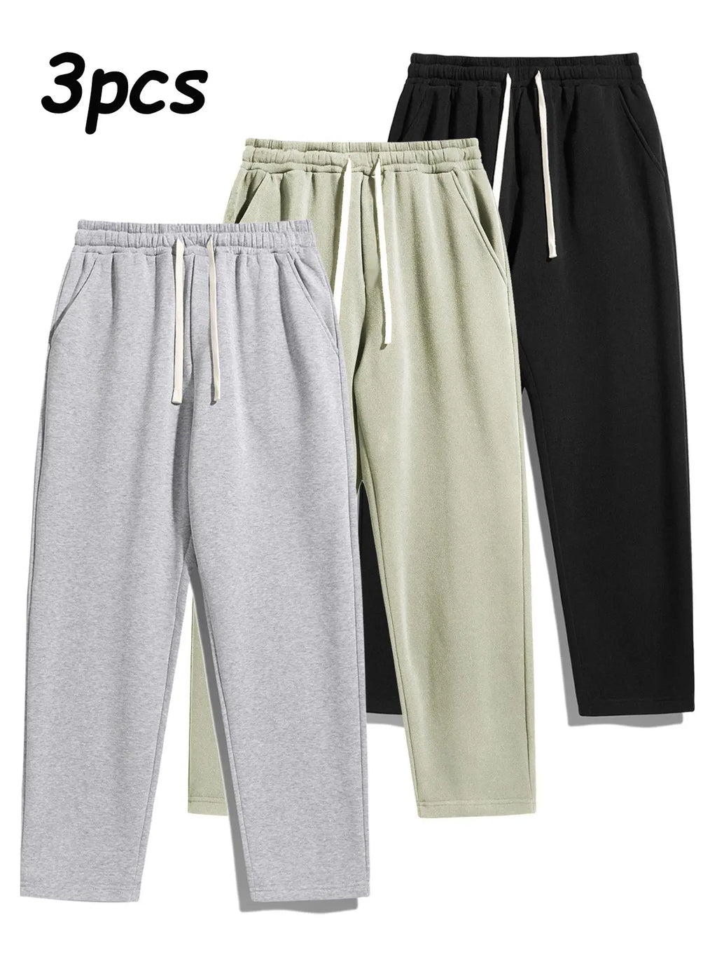 Men's Thermal Lined Pants with Drawstring Waist, Cozy Relaxed Fit Loose Sweatpants Fabric for Fall & Winter, Men's Bottoms, Menswear Clothing