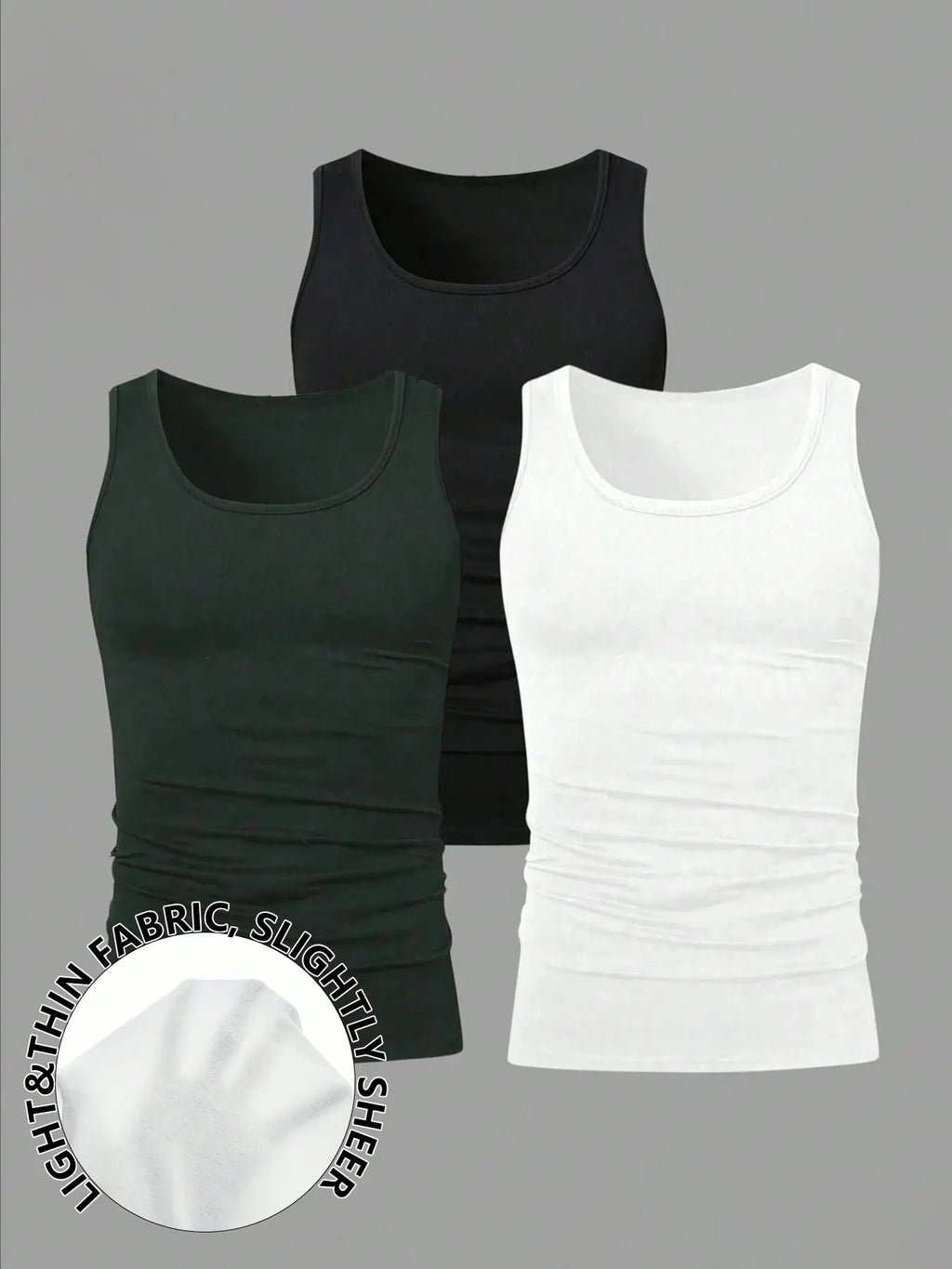 Men's Solid Color Scoop Neck Tank Top, Knitted Tank Tops, Menswear Regular Fit Casual Classic Comfy Breathable Sleeveless Top for Daily Wear, Men's All-Match Clothes for All Seasons, Matching, Summer Sleeveless Top