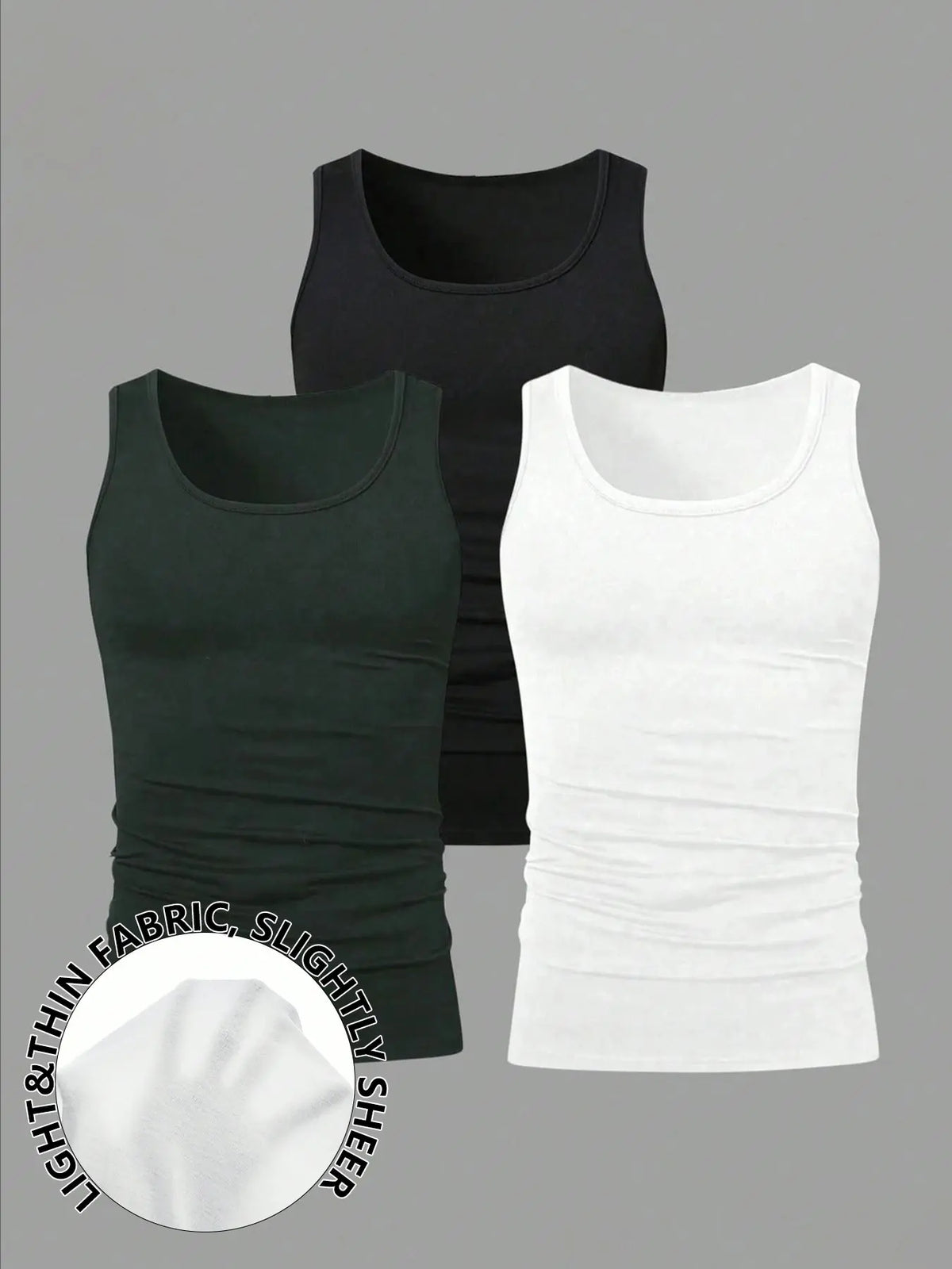 Men's Solid Color Scoop Neck Tank Top, Knitted Tank Tops, Menswear Regular Fit Casual Classic Comfy Breathable Sleeveless Top for Daily Wear, Men's All-Match Clothes for All Seasons, Matching, Summer Sleeveless Top