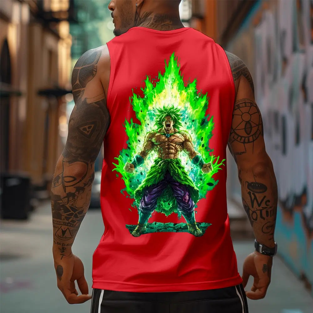 Dragon Ball DBZ Broly Unisex Summer outfits men streetwear 80s 90s graphic tees cotton Anime tank tops men gifts