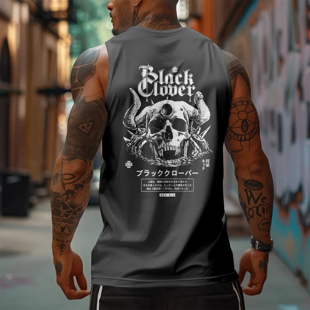 skull sympoli 90s Graphic Sleeveless Tank Tops Men Vest Streetwear Outfits Men Vacation Outfits Sleeveless Shirt