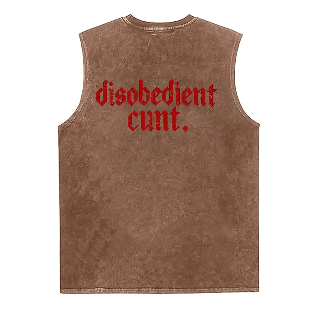 Funny Hoodie Graphic – “disobedient-cult ” Statement Washed Vest for Men & Women, Gift for Her and Him, Vibes