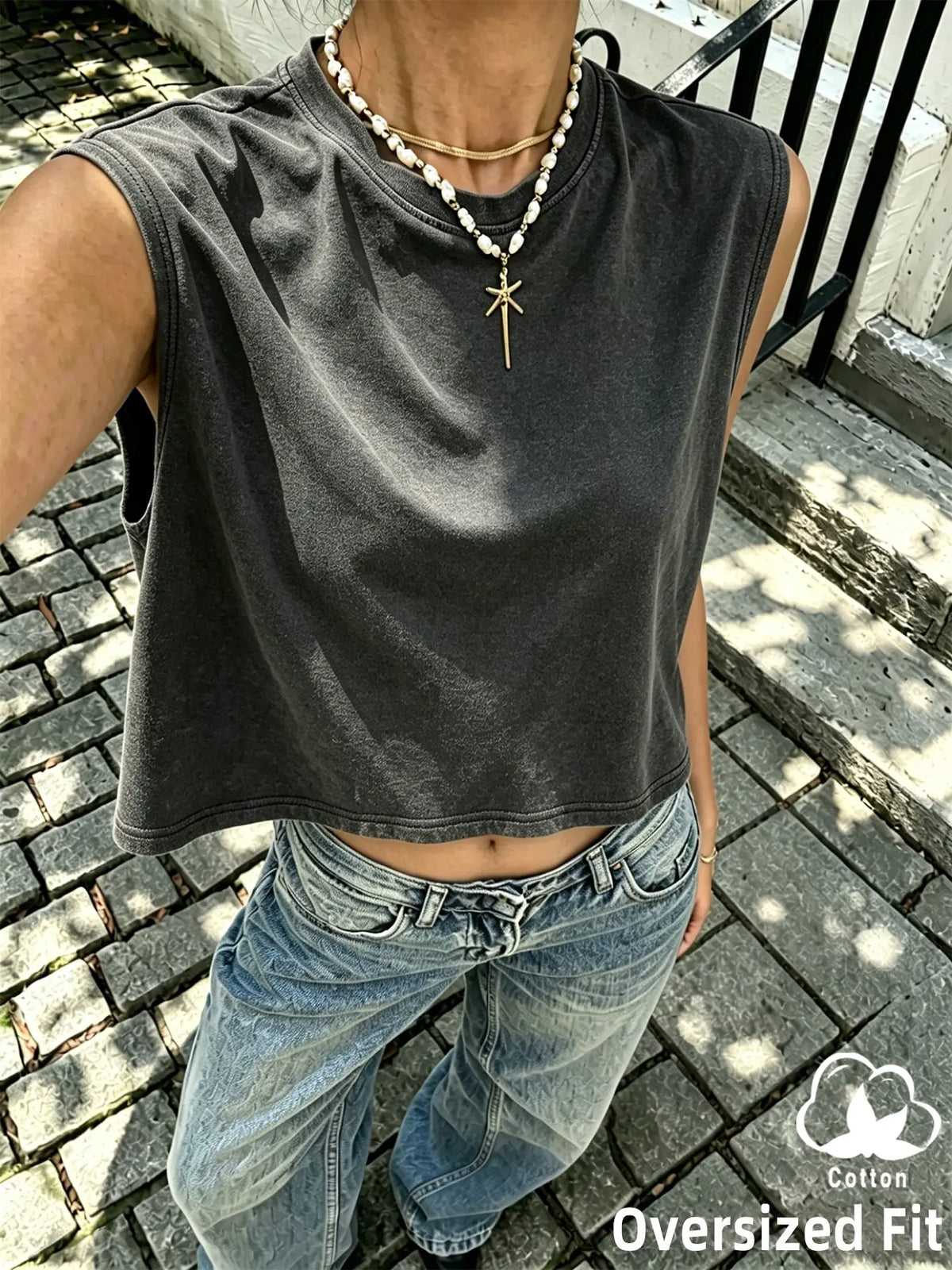 3 Pack/1 Pack Vintage Washed Solid Sleeveless Tank Tops, Unisex Oversized Crew Neck Cotton Cropped Muscle Shirts, Casual Loose Fit Basic Tees, Breathable Soft Fabric, Multiple Colors Available, Men Women Summer Streetwear, Workout, Daily Wear, Y2K Style