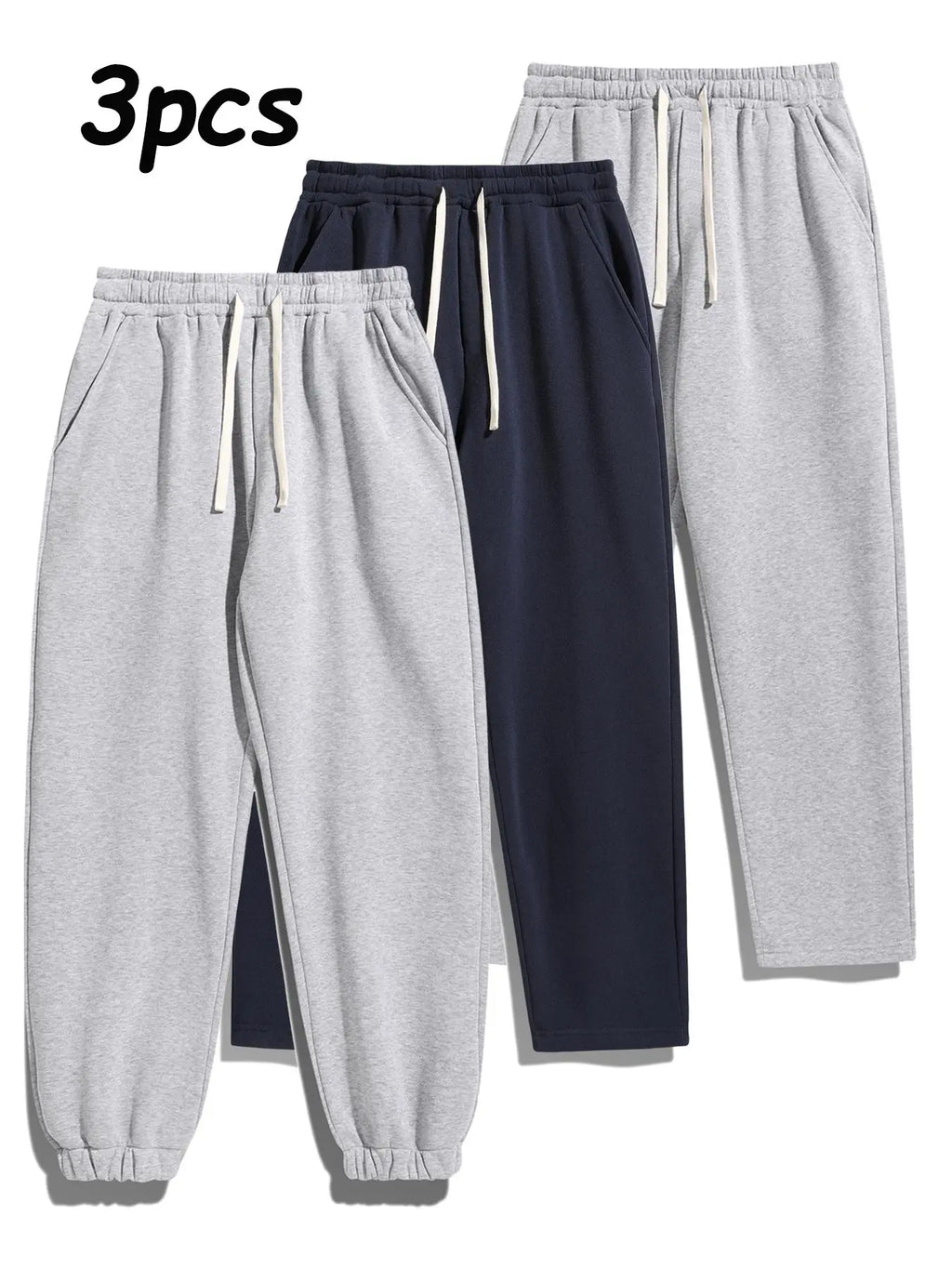 Men's Thermal Lined Pants with Drawstring Waist, Cozy Relaxed Fit Loose Sweatpants Fabric for Fall & Winter, Men's Bottoms, Menswear Clothing