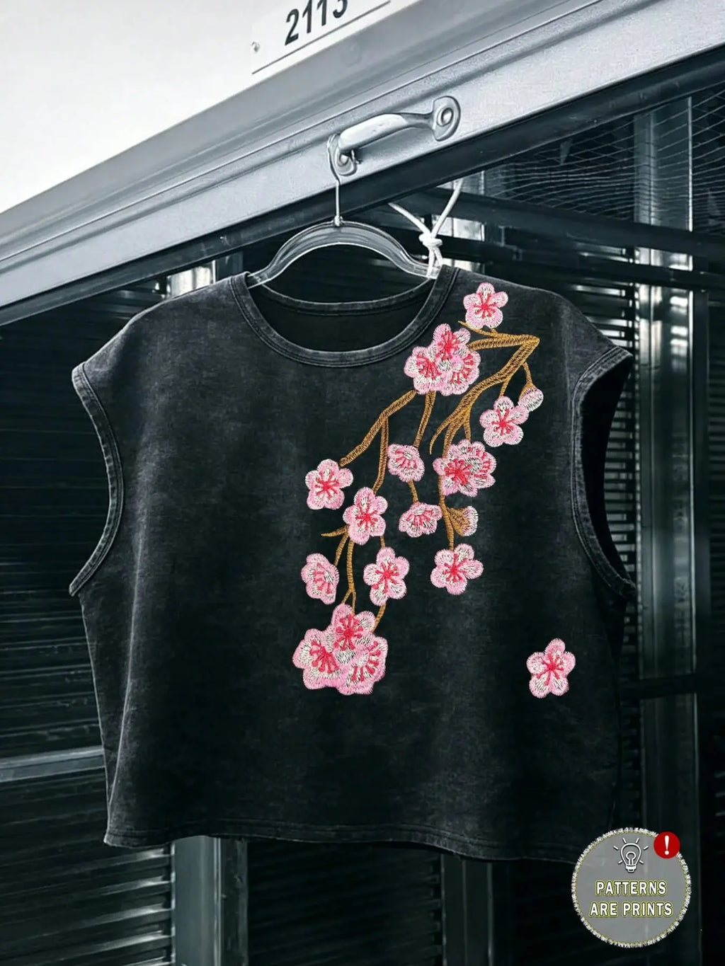 Unisex Washed Vintage Baggy Sakura Embroidery Print Sleeveless Embroidered Streetwear Tank Vest Tank Top | 100% Cotton Feel Y2K Sweet Cool High Street American Retro Streetwear