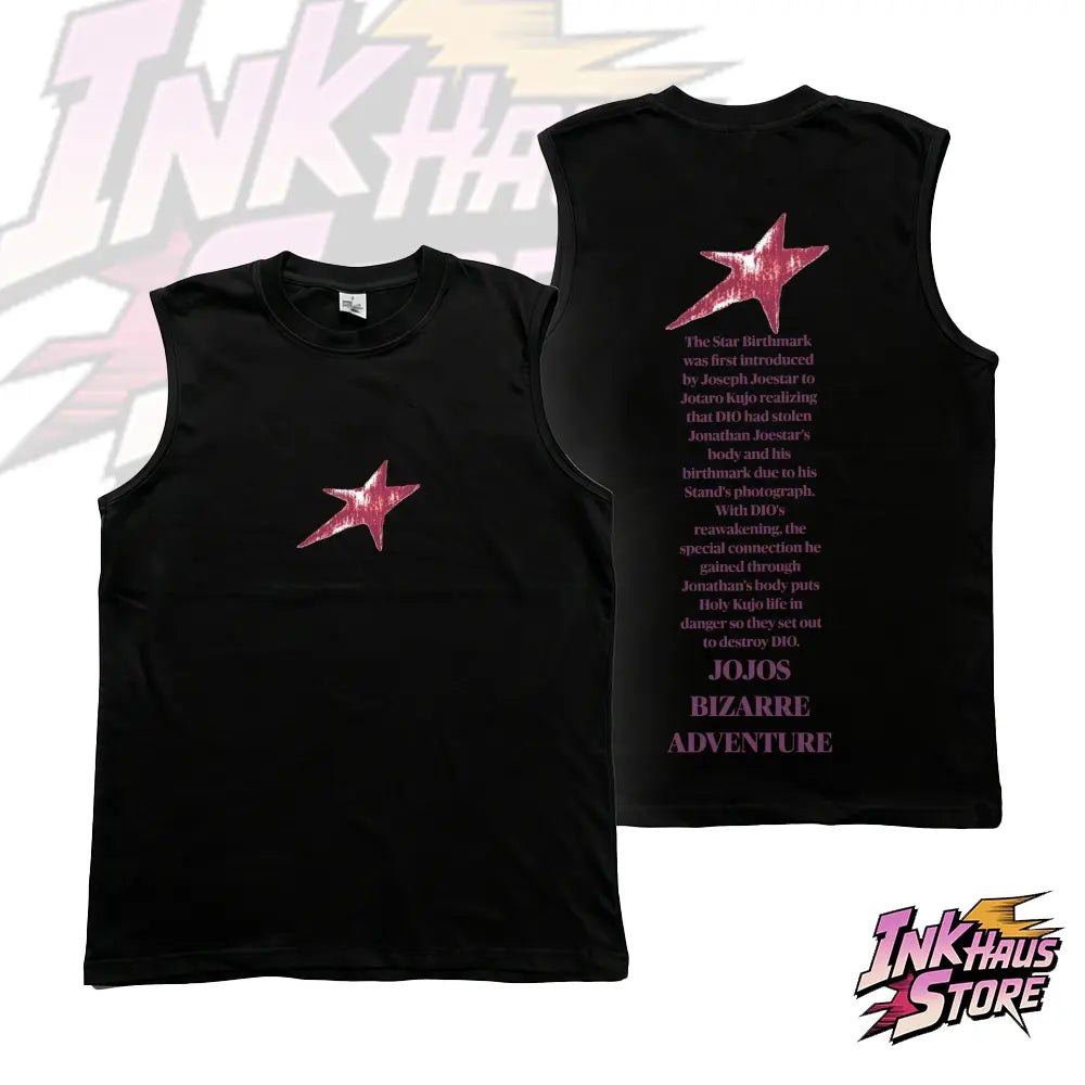 Streetwear Tank Top,JJBA jojo Star Mark anime fashion,gym fit,classical clean style,Sleeveless Cotton Unisex,breathable pure cotton