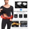 Cattibor Men's 2-Piece Thermal Underwear Set - Menswear Plain Soft Stretch Fabric Base Layer, Fleece-Lined V-Neck Top & Leggings for Winter Outdoor Gym Activities