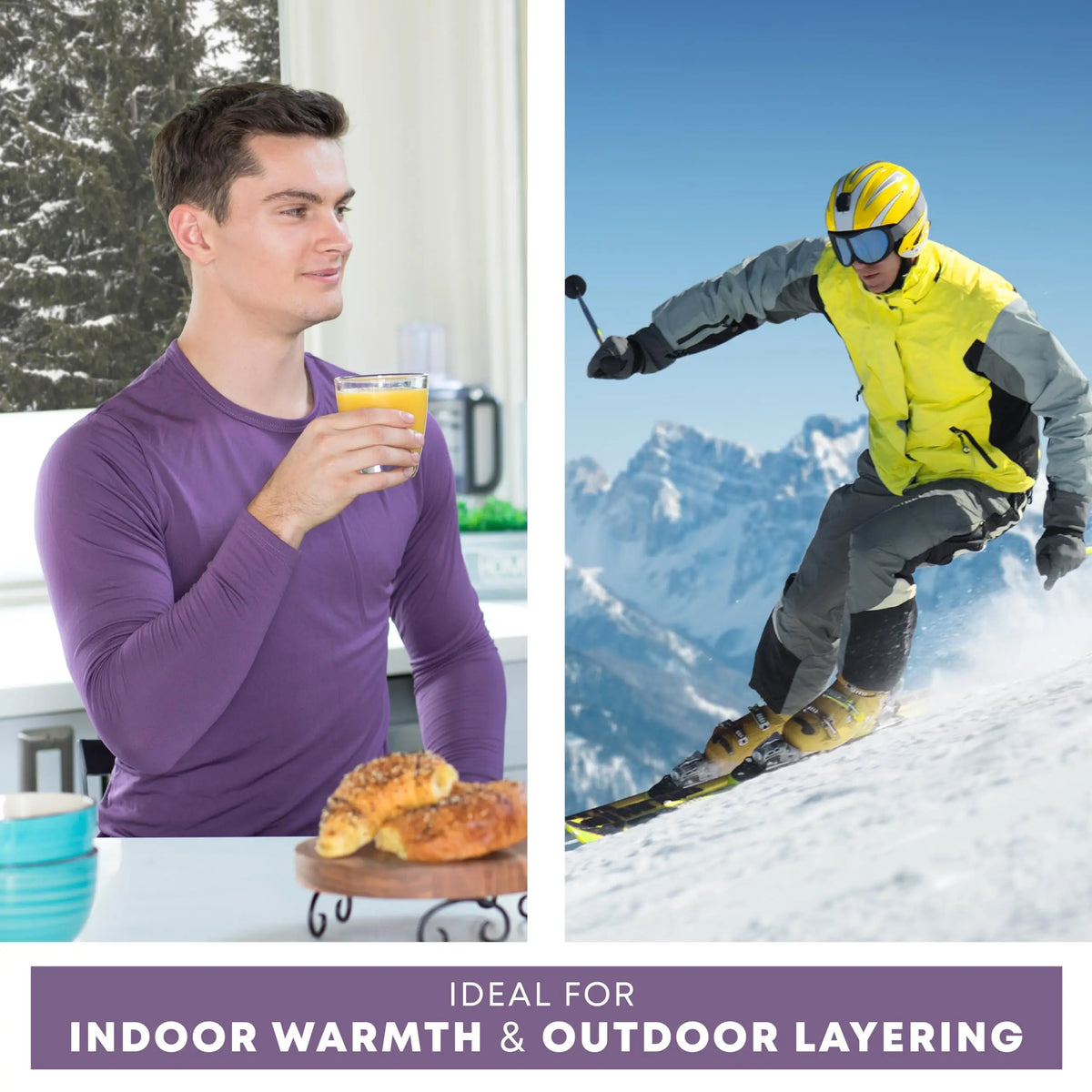 Rocky Mens Thermal Shirts Men Thermal Long Sleeve Shirt Thermals Tops Mens Thermals Base Layer Men Cold Weather Warm Underwear Tops Baselayer Top Long Johns Shirt