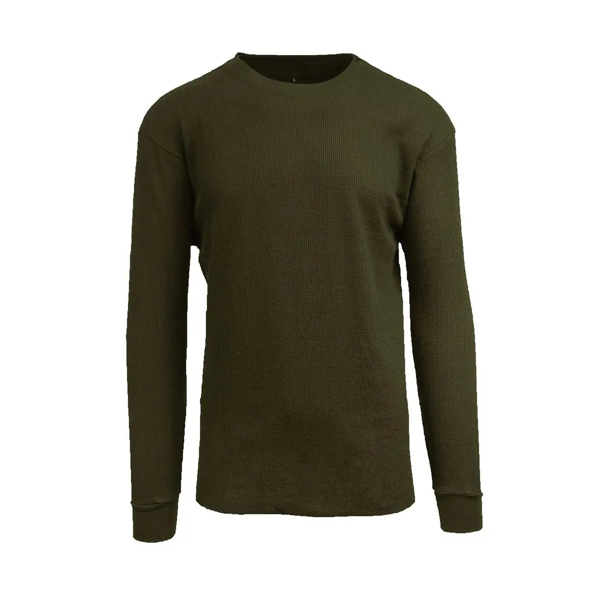 Men's Long Sleeve Menswear Knit Classic Cotton Crewneck Breathable Hem Thermal Shirts Knitwear Plain