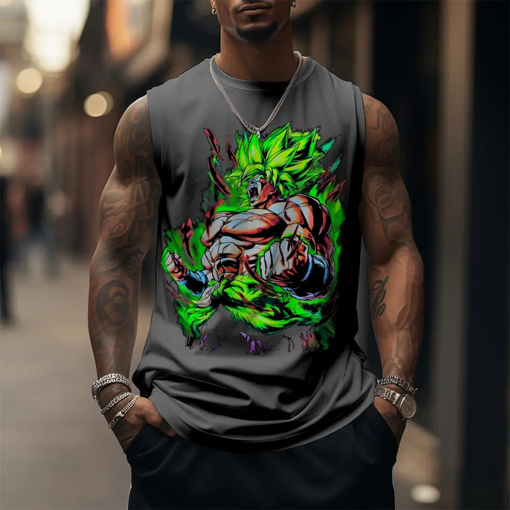 Dragon Ball DBZ Unisex Summer outfits men streetwear 80s 90s graphic tees cotton Anime tank tops men gifts Broly T-Shirts
