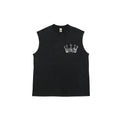 Men's Vintage Washed Loose Soft Breathable Fabric Graphic Tank Top, Christian Crown Print Unisex Oversized Cotton Vest Streetwear
