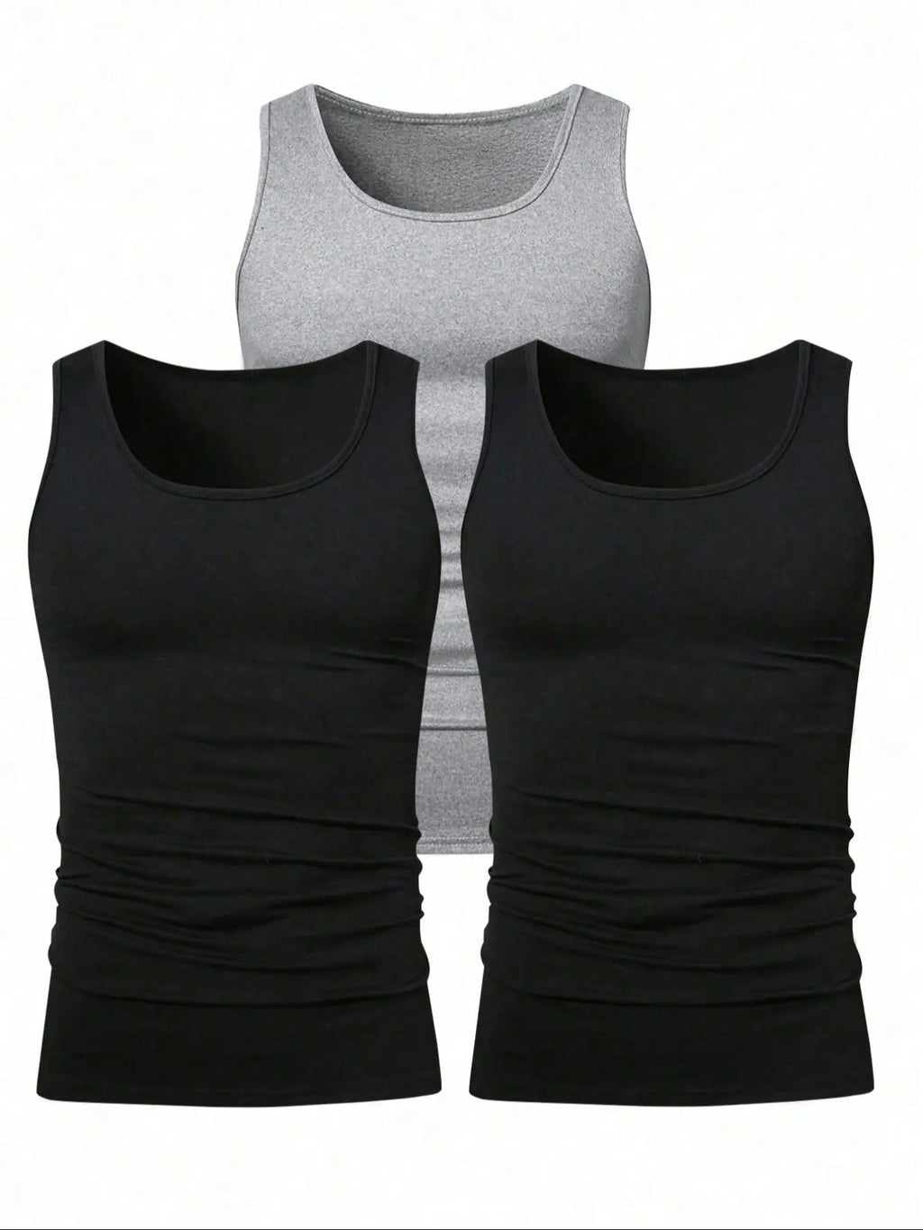 Men's Solid Color Scoop Neck Tank Top, Knitted Tank Tops, Menswear Regular Fit Casual Classic Comfy Breathable Sleeveless Top for Daily Wear, Men's All-Match Clothes for All Seasons, Matching, Summer Sleeveless Top