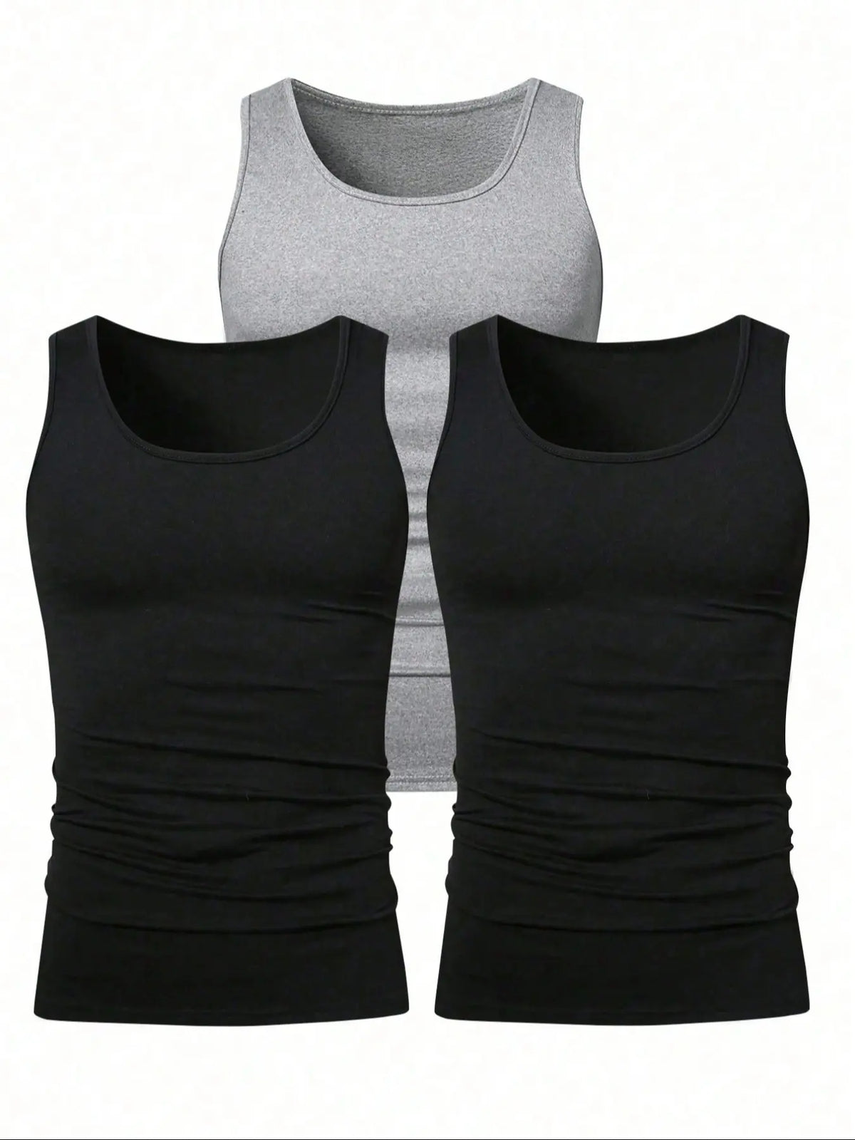 Men's Solid Color Scoop Neck Tank Top, Knitted Tank Tops, Menswear Regular Fit Casual Classic Comfy Breathable Sleeveless Top for Daily Wear, Men's All-Match Clothes for All Seasons, Matching, Summer Sleeveless Top